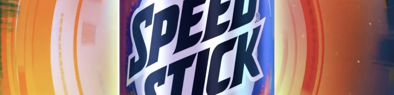 Speed Stick product in front of graphic.