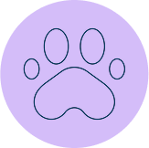 Icon of a paw print representing "Supporting Our Pets".