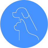icon of dog and cat on blue background