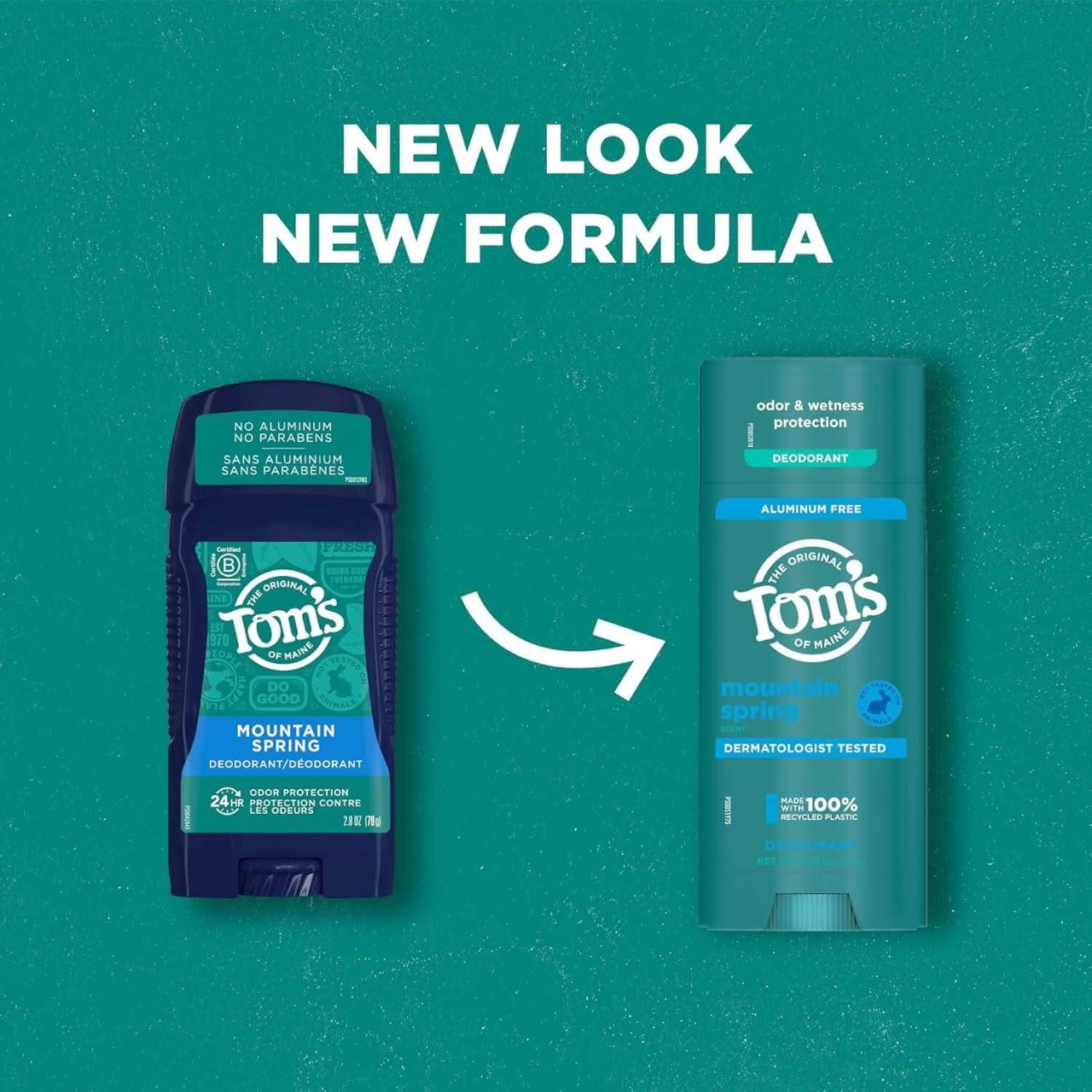  Tom's of Maine deodorant comparing the old and new formula