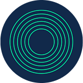 Decorative image showing multiple circles in a ripple pattern representing the "We Commit to Impact" leadership principle.